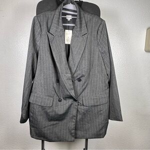 A New Day Gray Pinstripe Women's Blazer Size XXL
